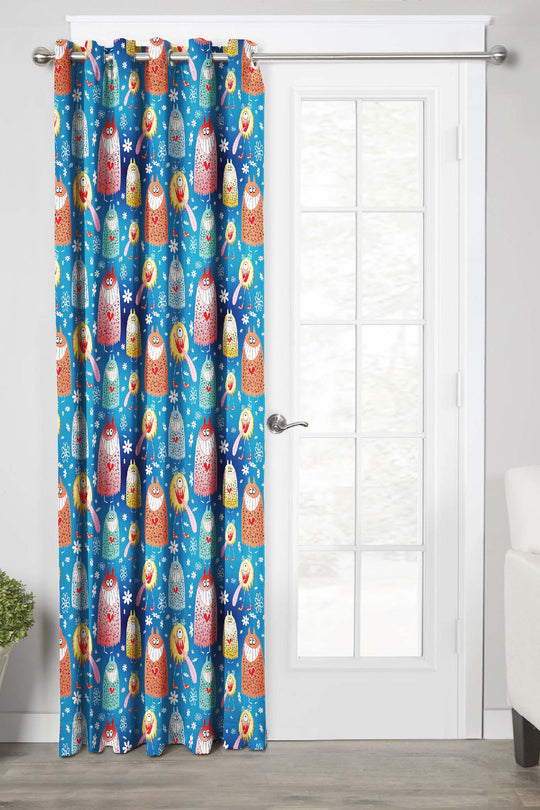 Ultimate Trends Premium Polyester Kids Room Curtain Steel Blue Color, 1 Piece