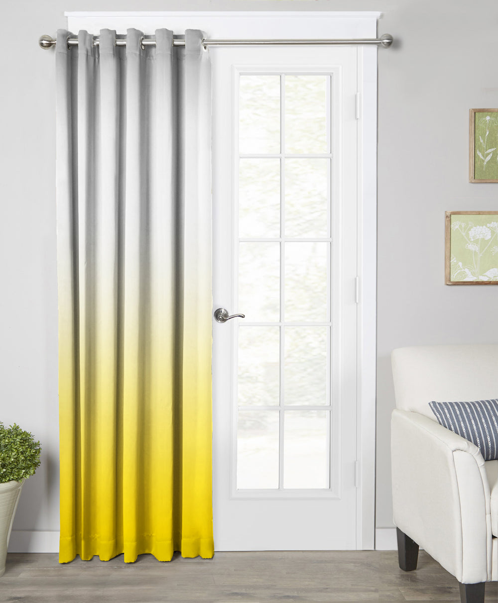 Ultimate Trends Premium Polyester Shaded (Gradient) Curtain For Home Décor Yellow Color, 1 Piece