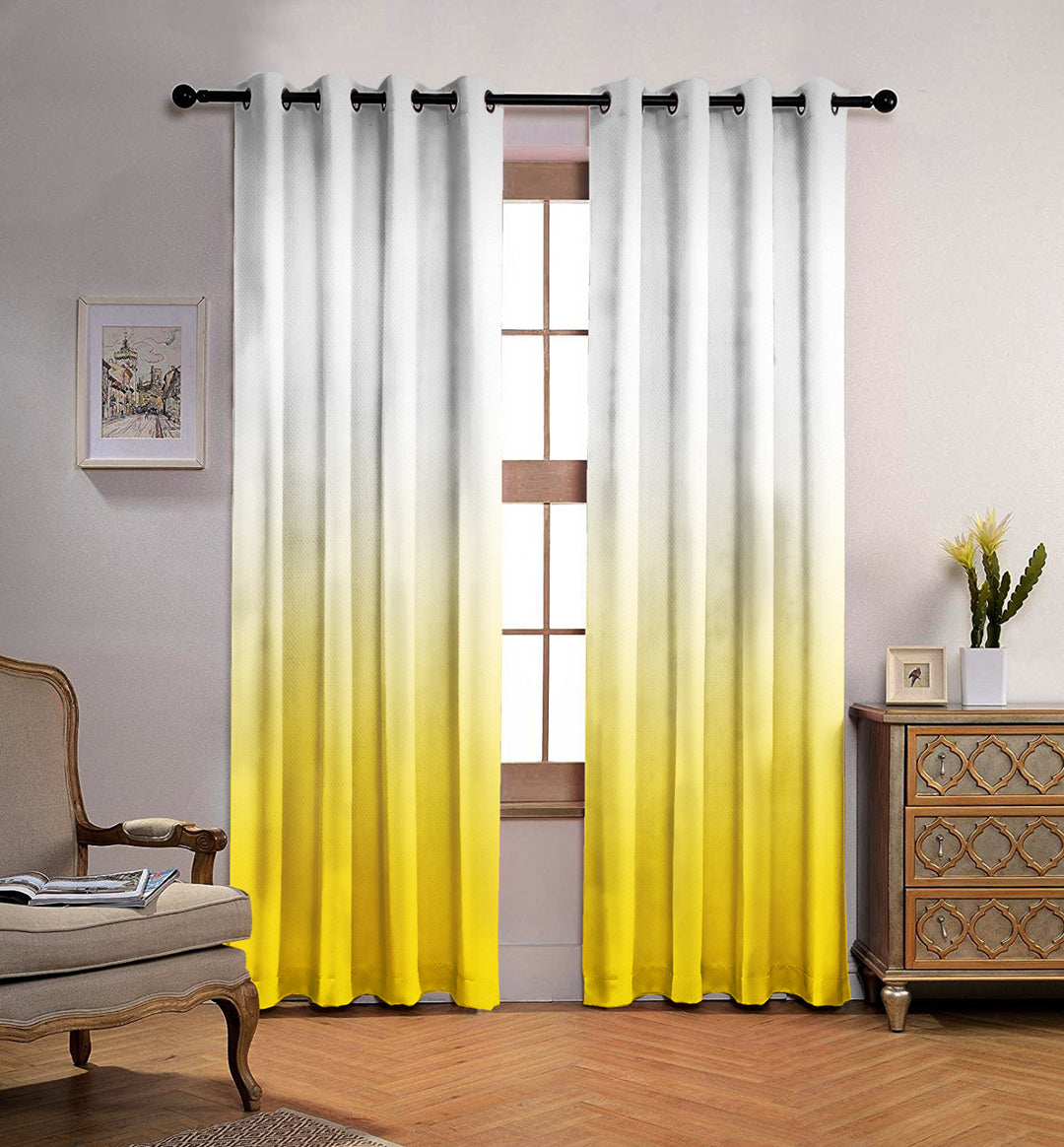 Ultimate Trends Premium Polyester Shaded (Gradient) Curtain For Home Décor Yellow Color, 1 Piece