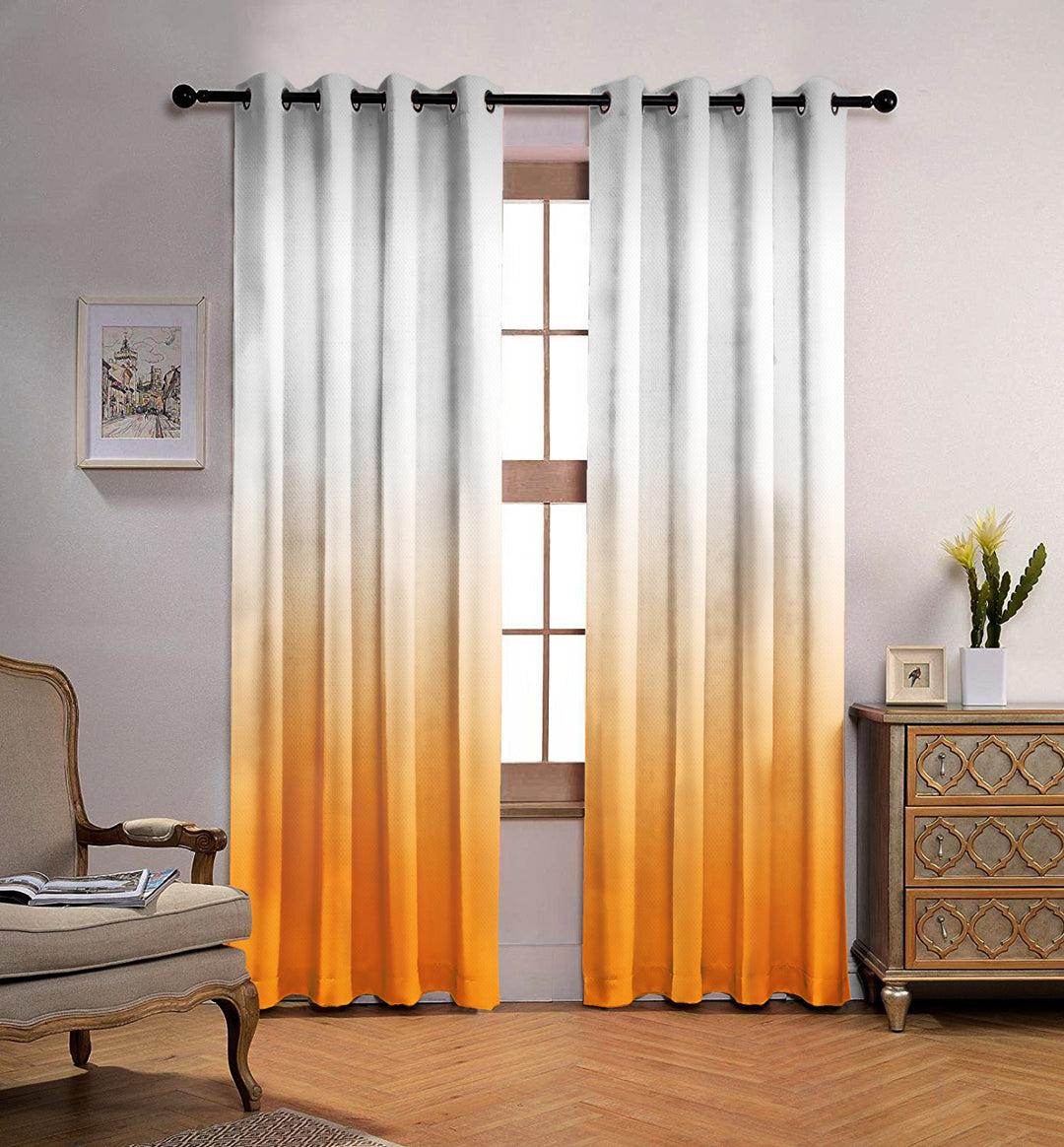 Ultimate Trends Premium Polyester Shaded (Gradient) Curtain For Home Décor Orange Color, 1 Piece