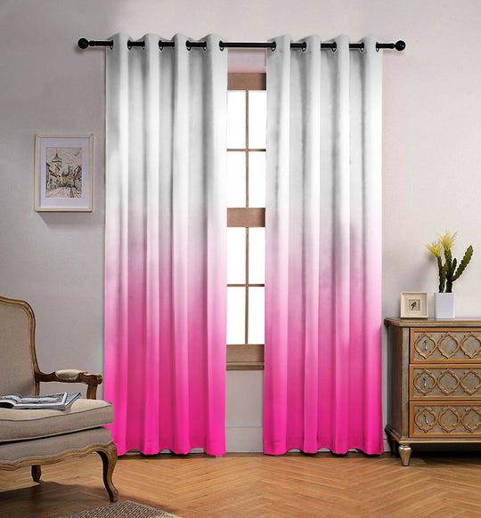 Ultimate Trends Premium Polyester Shaded (Gradient) Curtain For Home Décor Pink Color, 1 Piece