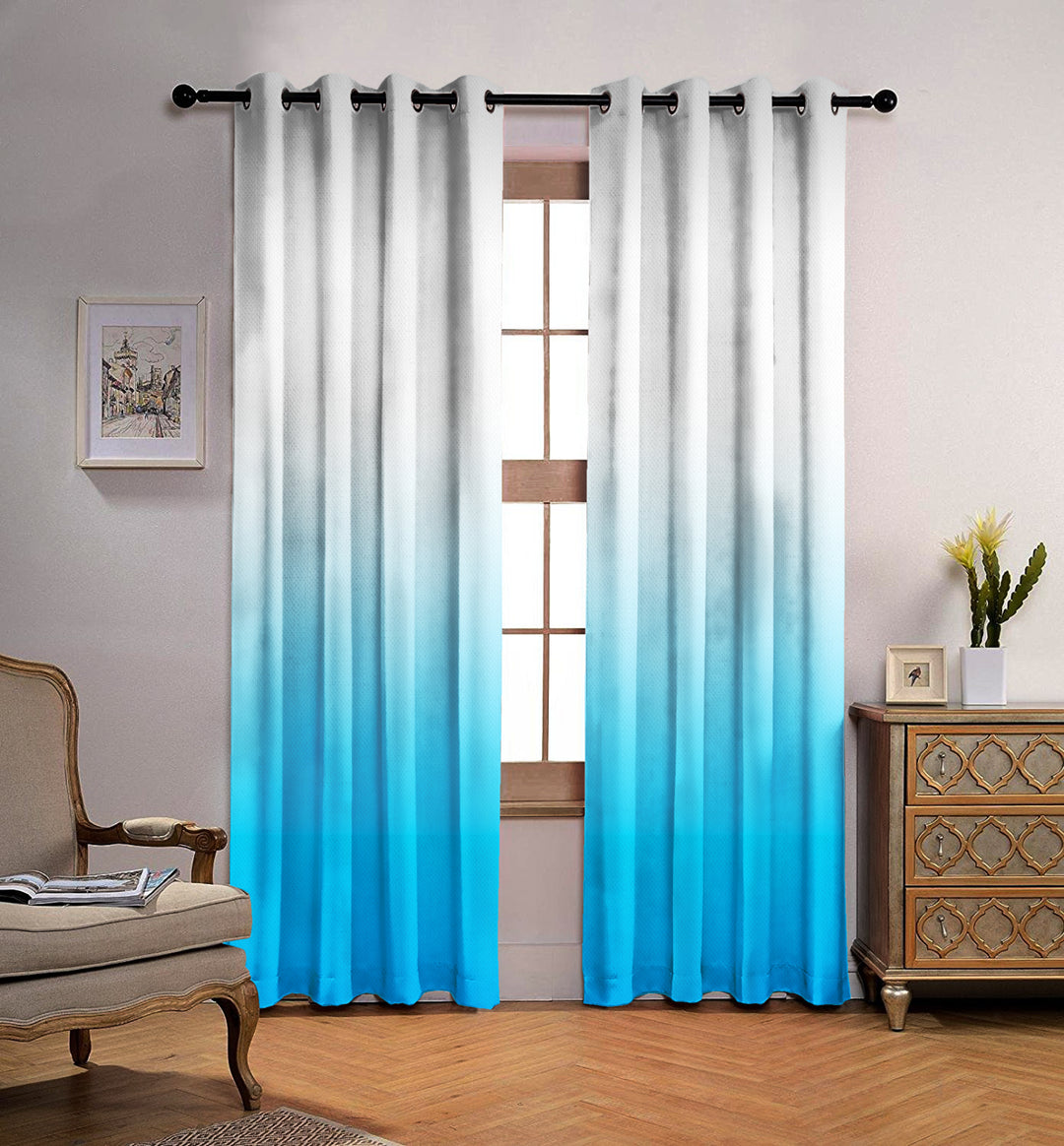 Ultimate Trends Premium Polyester Shaded (Gradient) Curtain For Home Décor Sky Blue Color, 1 Piece