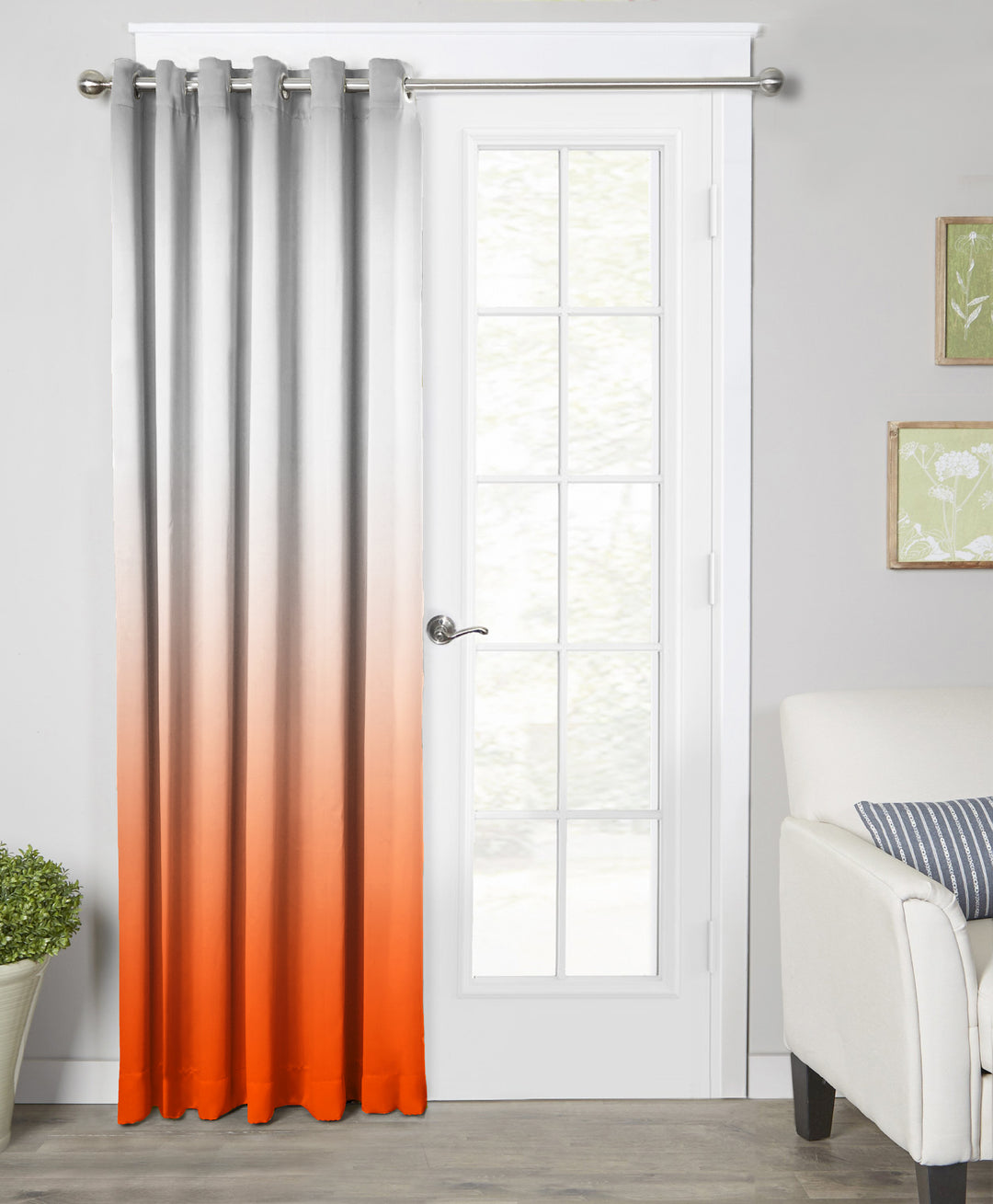 Ultimate Trends Premium Polyester Shaded (Gradient) Curtain For Home Décor Red Color, 1 Piece