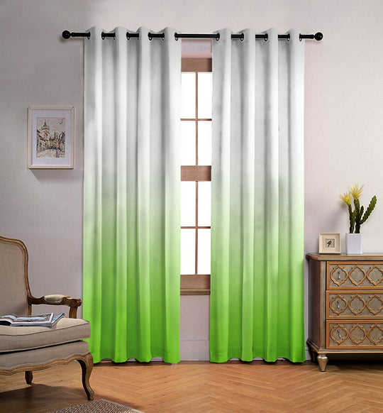 Ultimate Trends Premium Polyester Shaded (Gradient) Curtain For Home Décor Lime Green Color, 1 Piece