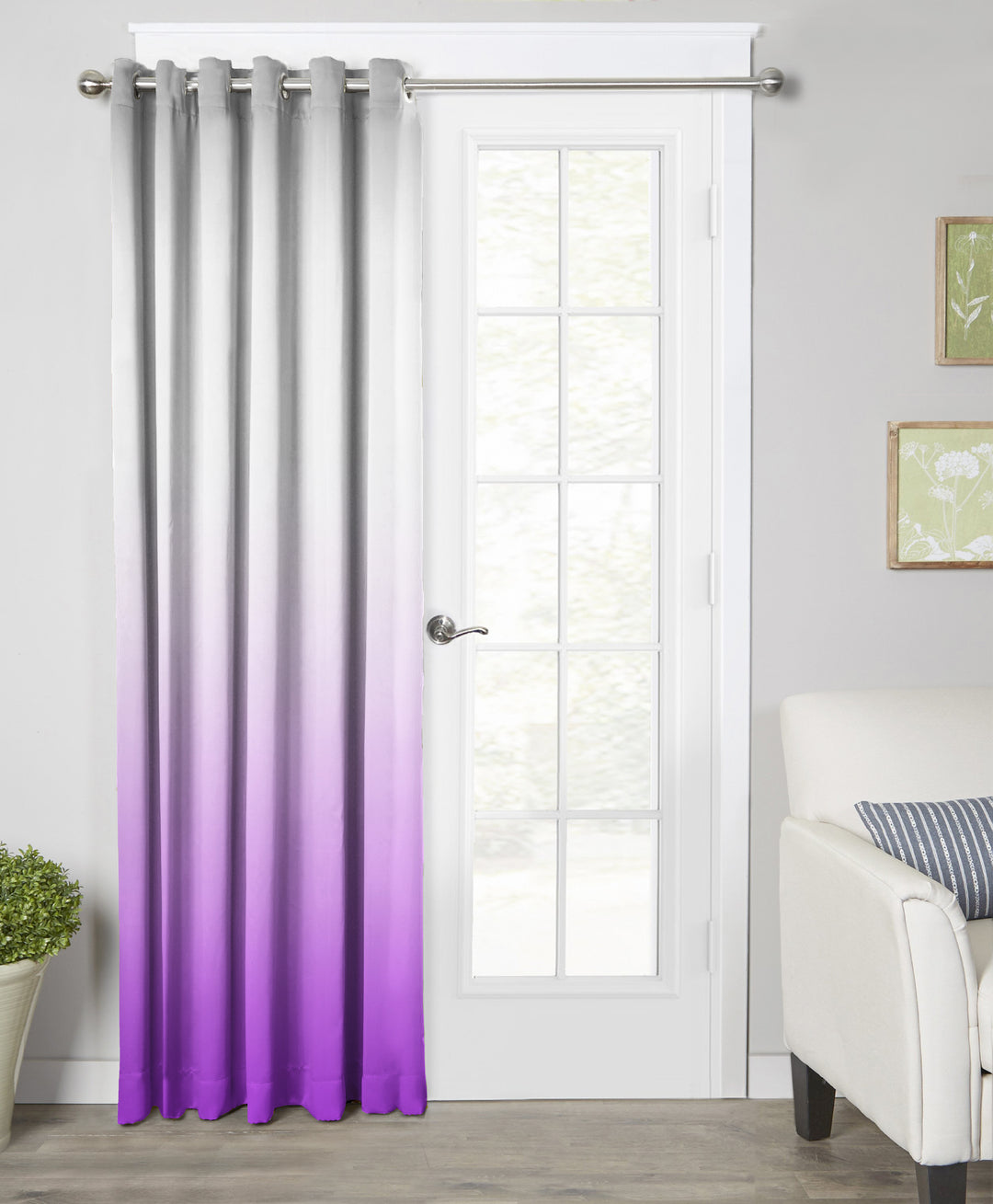 Ultimate Trends Premium Polyester Shaded (Gradient) Curtain For Home Décor Purple Color, 1 Piece