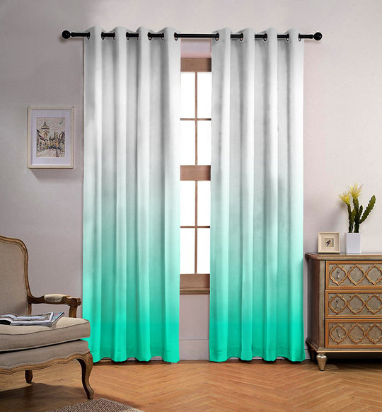 Ultimate Trends Premium Polyester Shaded (Gradient) Curtain For Home Décor Sea Green Color, 1 Piece