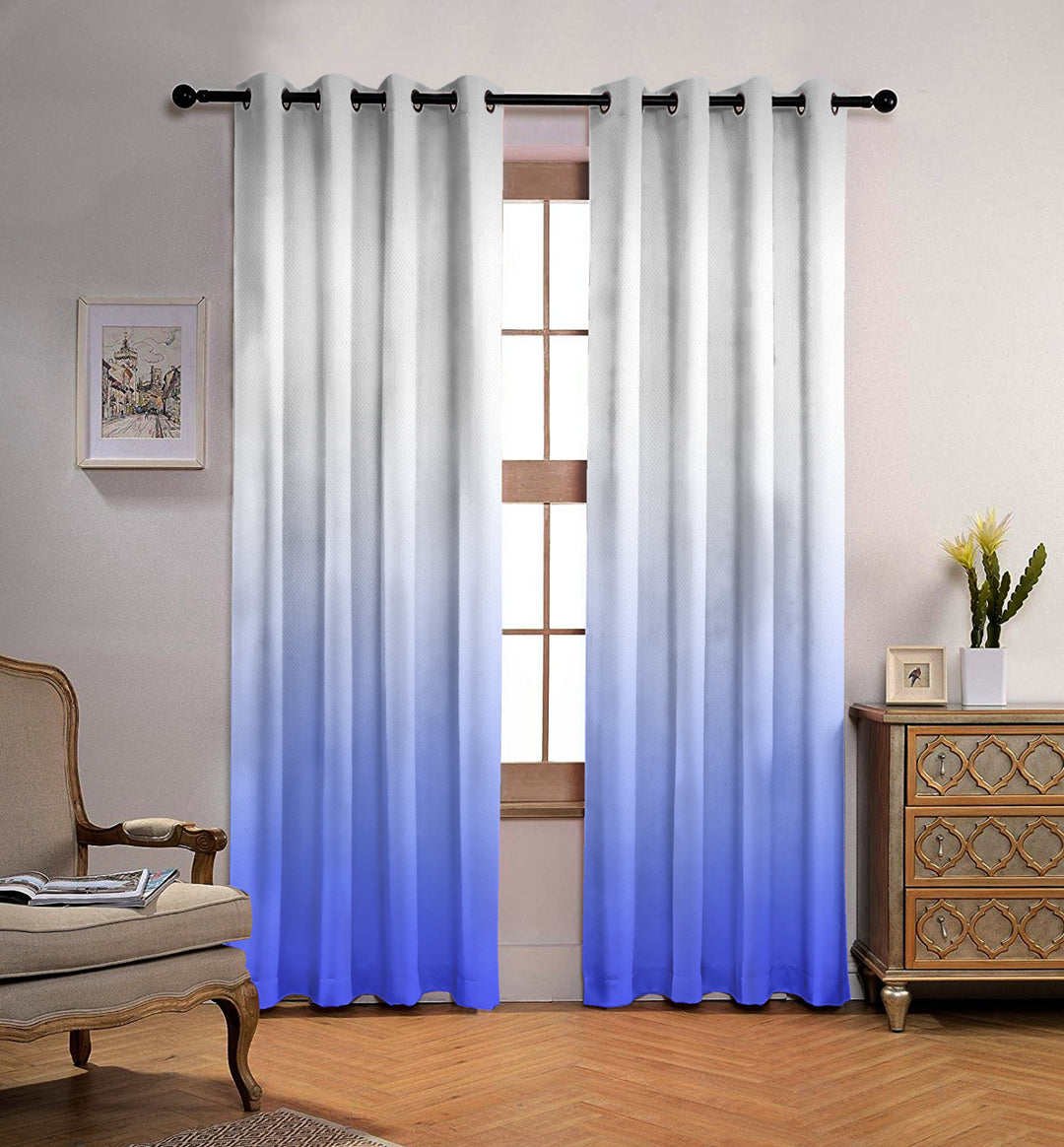 Ultimate Trends Premium Polyester Shaded (Gradient) Curtain For Home Décor Blue Color, 1 Piece