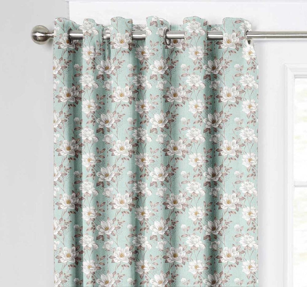 Ultimate Trends Premium Polyester Fancy Floral Curtain For Home Décor Pista Color, 1 Piece