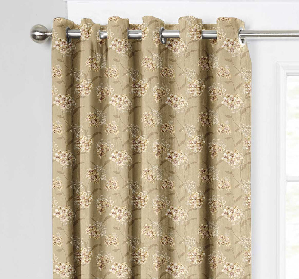 Ultimate Trends Premium Polyester Fancy Floral Curtain For Home Décor Sand Yellow Color, 1 Piece