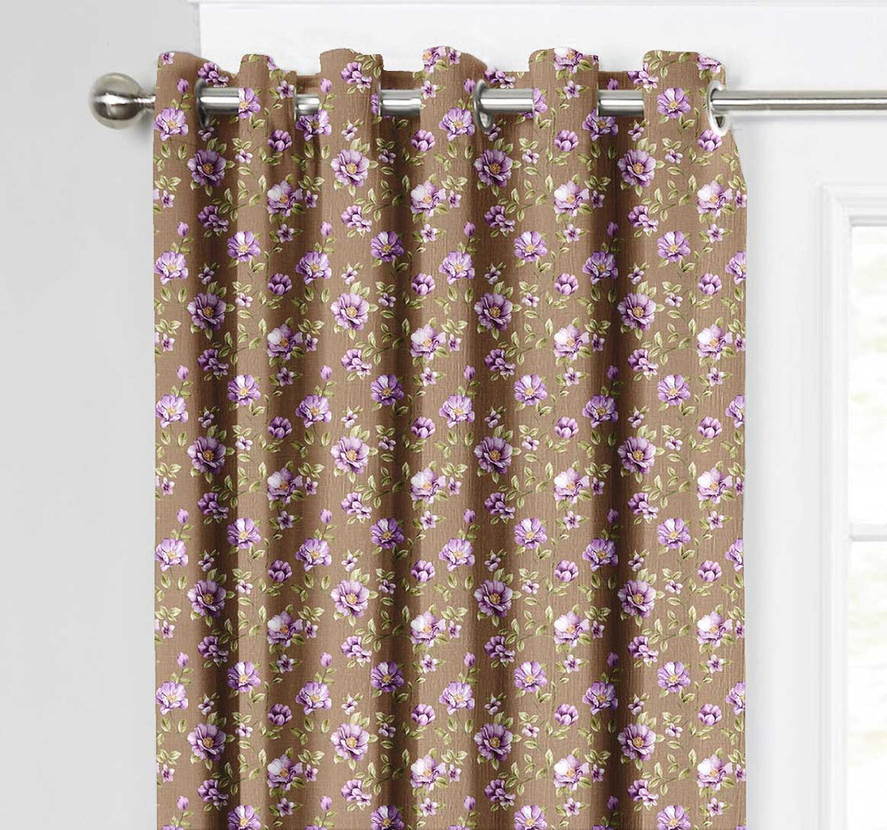 Ultimate Trends Premium Polyester Fancy Floral Curtain For Home Décor Brown Color, 1 Piece