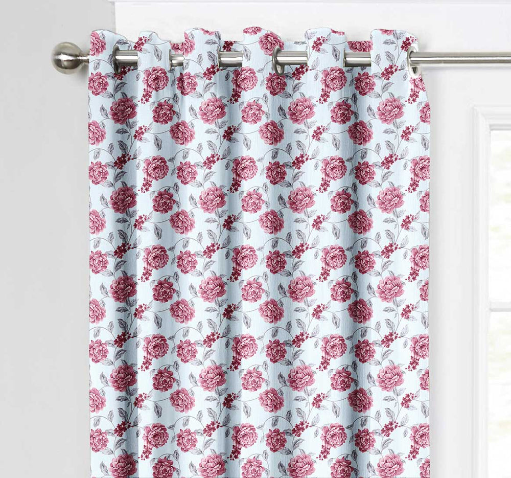 Ultimate Trends Premium Polyester Fancy Floral Curtain For Home Décor Pink Color, 1 Piece