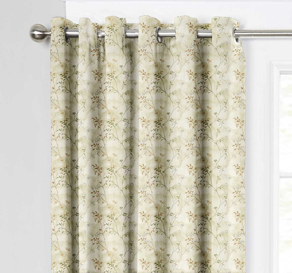 Ultimate Trends Premium Polyester Fancy Floral Curtain For Home Décor Light Green Color, 1 Piece