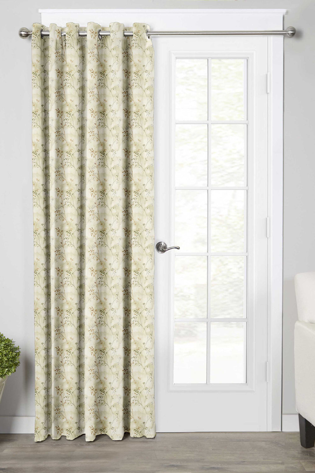 Ultimate Trends Premium Polyester Fancy Floral Curtain For Home Décor Light Green Color, 1 Piece