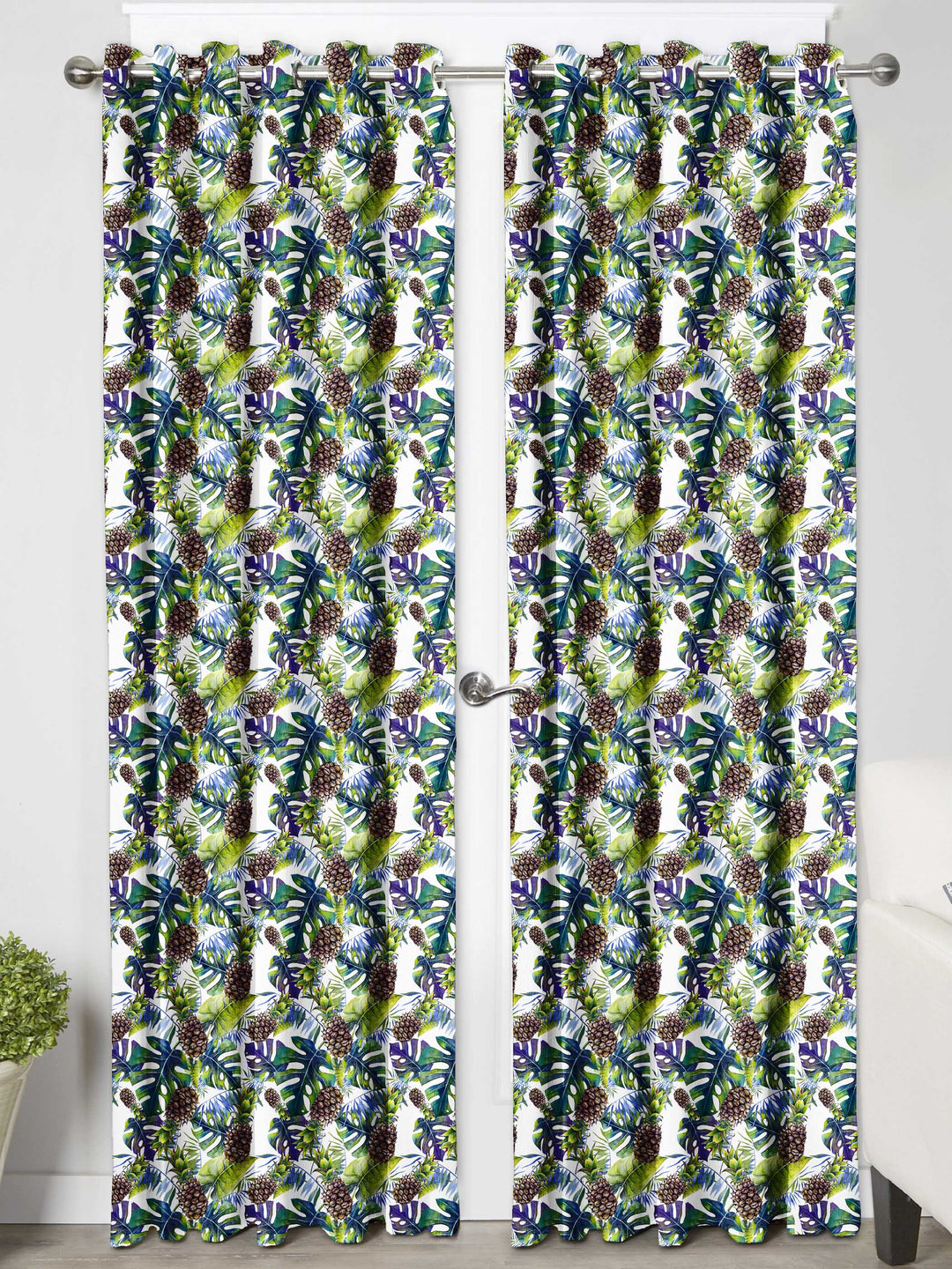 Ultimate Trends Premium Polyester Fancy Floral Curtain For Home Décor Teal Color, 1 Piece