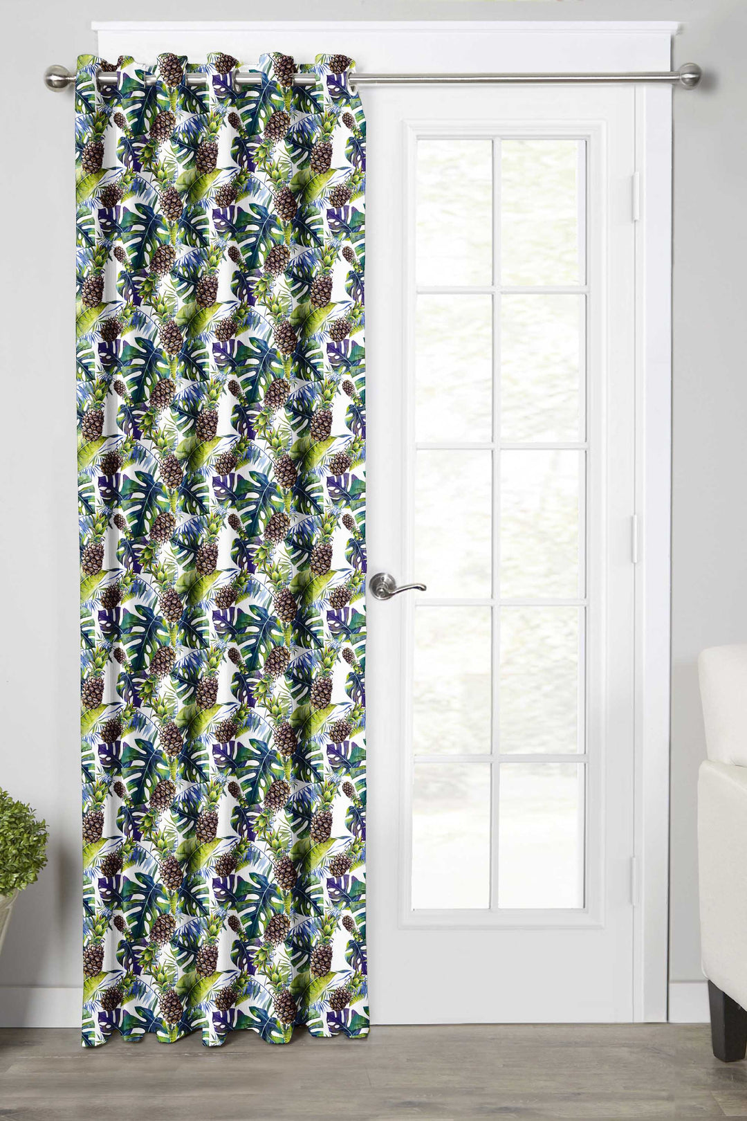 Ultimate Trends Premium Polyester Fancy Floral Curtain For Home Décor Teal Color, 1 Piece