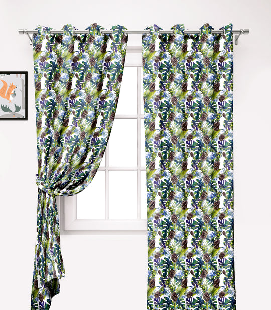 Ultimate Trends Premium Polyester Fancy Floral Curtain For Home Décor Teal Color, 1 Piece