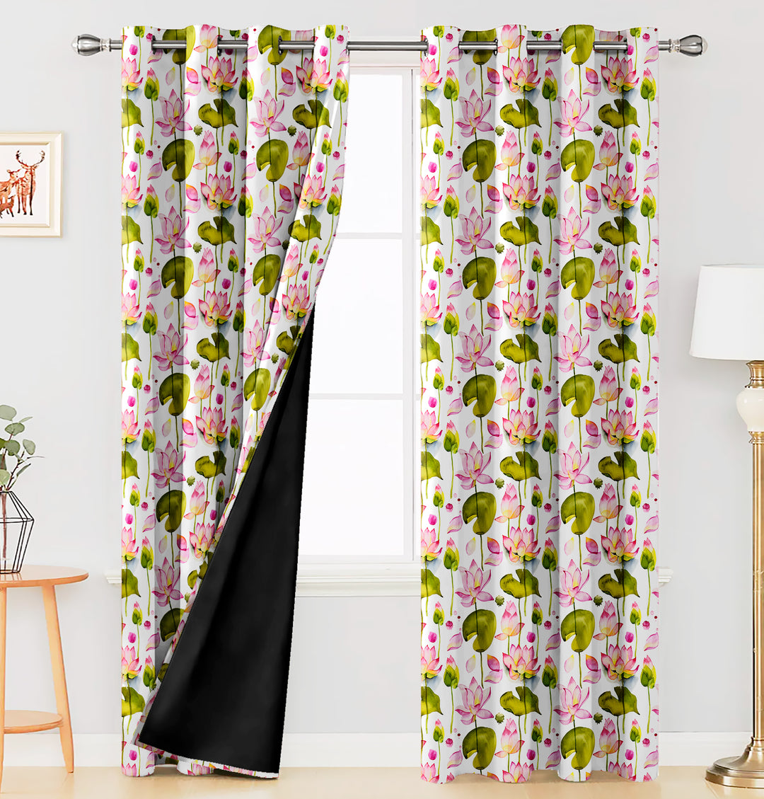 Ultimate Trends Premium Polyester Fancy Floral Curtain For Home Décor White and MultiColor, 1 Piece