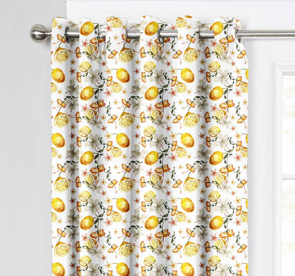 Ultimate Trends Premium Polyester Fancy Floral Curtain For Home Décor Yellow Color, 1 Piece