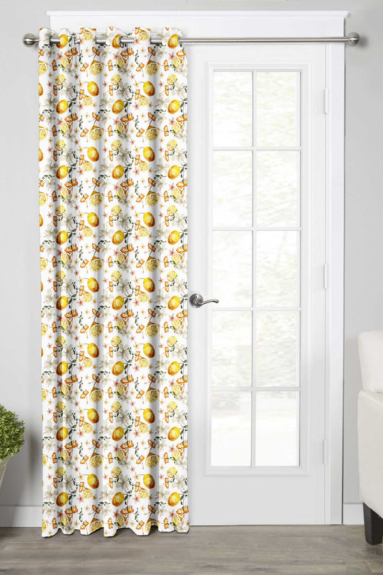 Ultimate Trends Premium Polyester Fancy Floral Curtain For Home Décor Yellow Color, 1 Piece