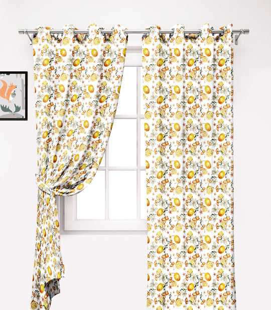 Ultimate Trends Premium Polyester Fancy Floral Curtain For Home Décor Yellow Color, 1 Piece