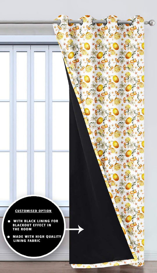 Ultimate Trends Premium Polyester Fancy Floral Curtain For Home Décor Yellow Color, 1 Piece