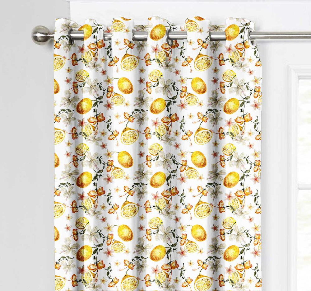 Ultimate Trends Premium Polyester Fancy Floral Curtain For Home Décor Yellow, 1 Piece