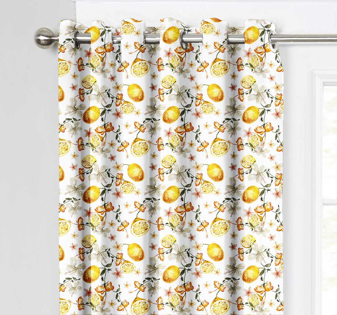 Ultimate Trends Premium Polyester Fancy Floral Curtain For Home Décor Yellow, 1 Piece