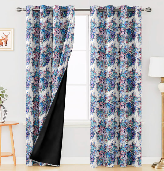 Ultimate Trends Premium Polyester Fancy Floral Curtain For Home Décor Peacock Blue, 1 Piece