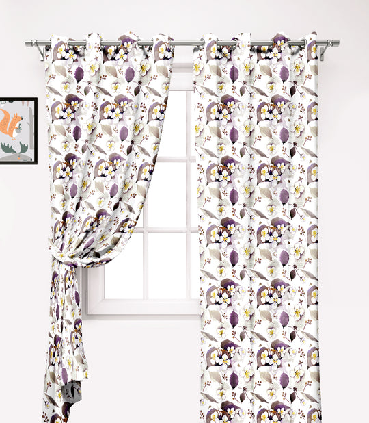 Ultimate Trends Premium Polyester Fancy Floral Curtain For Home Décor White Color, 1 Piece