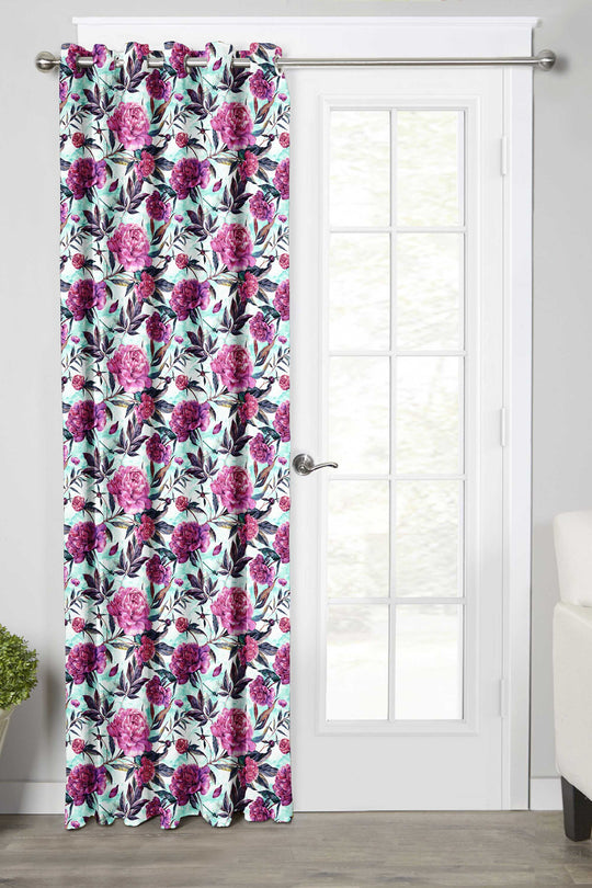 Ultimate Trends Premium Polyester Fancy Floral Curtain For Home Décor Pink Color, 1 Piece