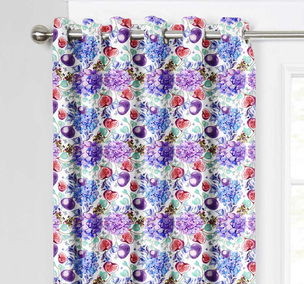 Ultimate Trends Premium Polyester Fancy Floral Curtain For Home Décor Purple Color, 1 Piece