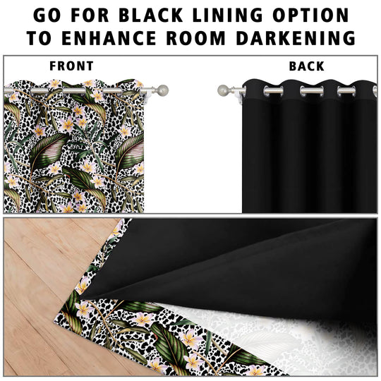 Ultimate Trends Premium Polyester Fancy Floral Curtain For Home Décor Black Color, 1 Piece