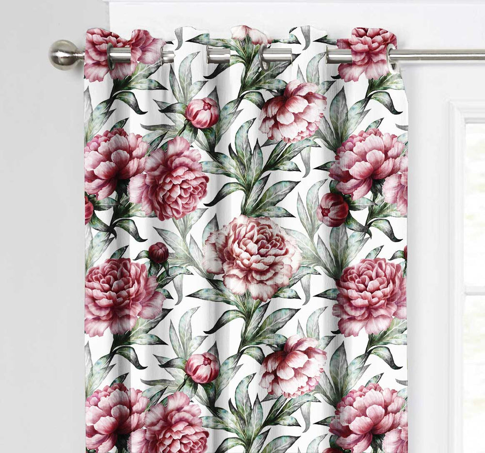 Ultimate Trends Premium Polyester Fancy Floral Curtain For Home Décor Peach Color, 1 Piece