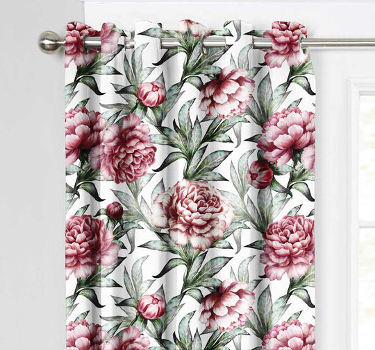 Ultimate Trends Premium Polyester Fancy Floral Curtain For Home Décor White and Peach Color, 1 Piece