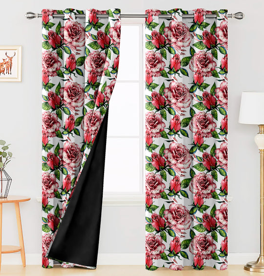 Ultimate Trends Premium Polyester Fancy Floral Curtain For Home Décor White and Peach Color, 1 Piece