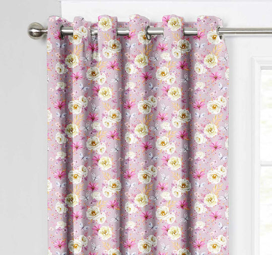 Ultimate Trends Premium Polyester Fancy Floral Curtain For Home Décor Light Pink Color, 1 Piece