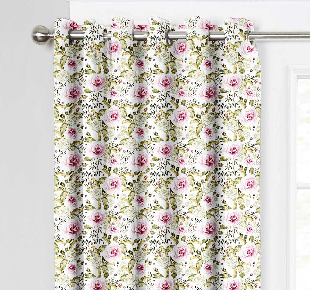 Ultimate Trends Premium Polyester Fancy Floral Curtain For Home Décor Light Mahendi Color, 1 Piece