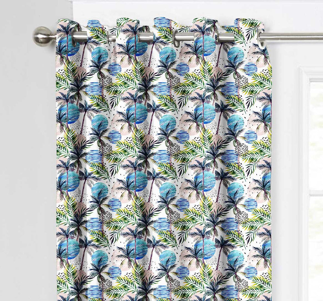 Ultimate Trends Premium Polyester Fancy Floral Curtain For Home Décor Sky Blue Color, 1 Piece