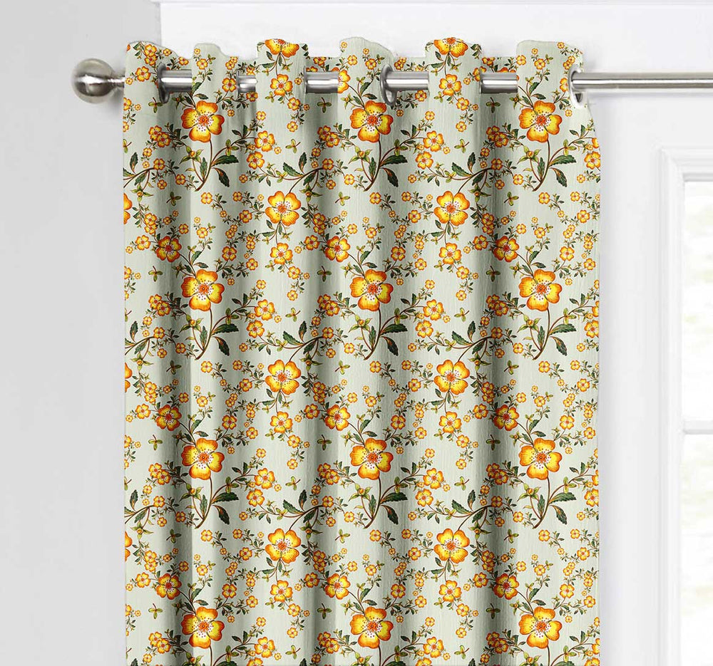 Ultimate Trends Premium Polyester Fancy Floral Curtain For Home Décor Stone Grey Color, 1 Piece