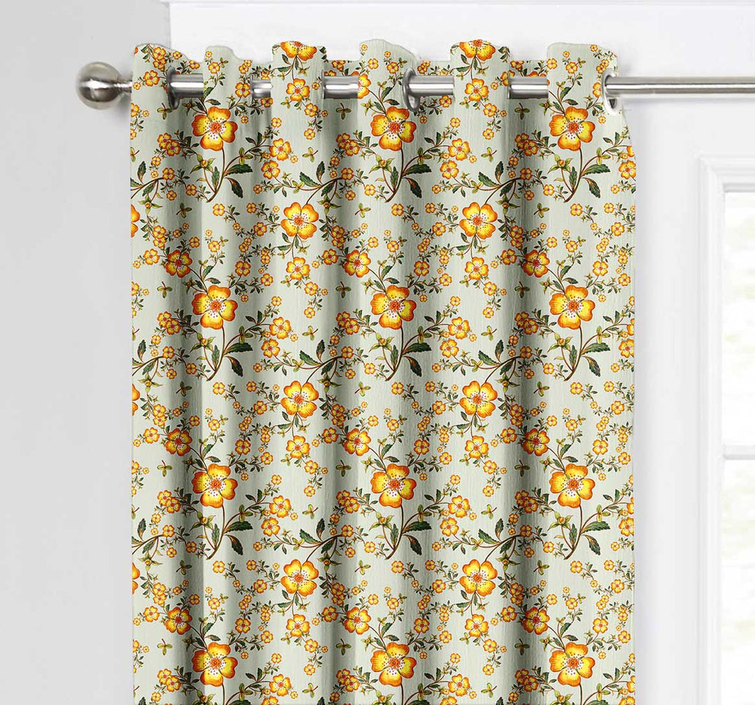 Ultimate Trends Premium Polyester Fancy Floral Curtain For Home Décor Stone Grey Color, 1 Piece