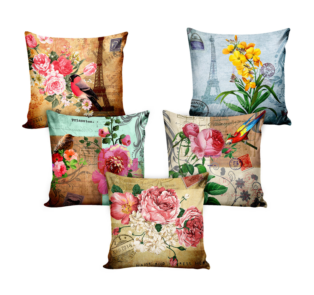 Ultimate Trends Floral Digital Printed Cushion Cover