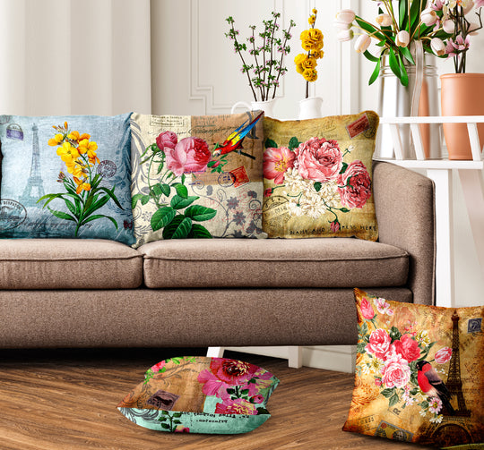 Ultimate Trends Floral Digital Printed Cushion Cover