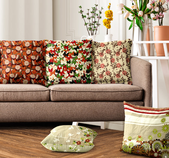 Ultimate Trends Floral Digital Printed Cushion Cover