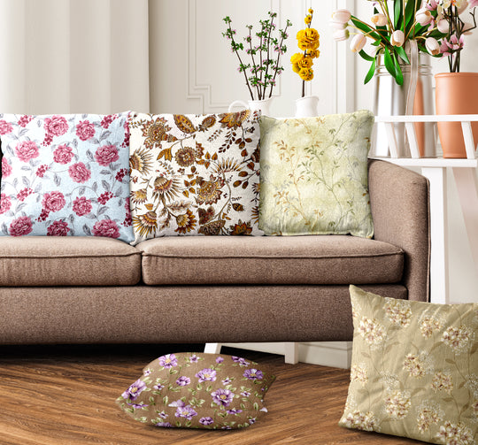 Ultimate Trends Floral Digital Printed Cushion Cover