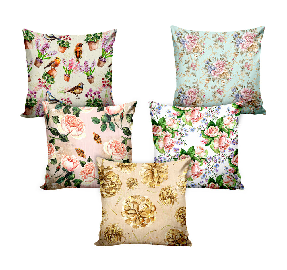 Ultimate Trends Floral Digital Printed Cushion Cover