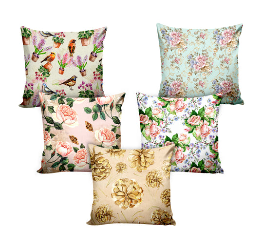 Ultimate Trends Floral Digital Printed Cushion Cover