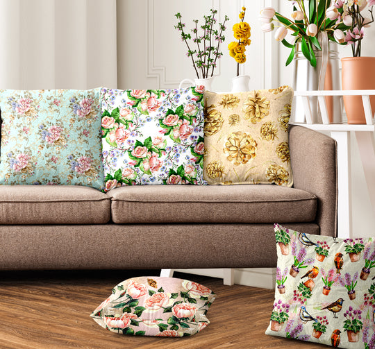 Ultimate Trends Floral Digital Printed Cushion Cover