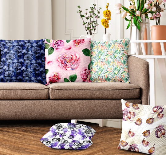 Ultimate Trends Floral Digital Printed Cushion Cover