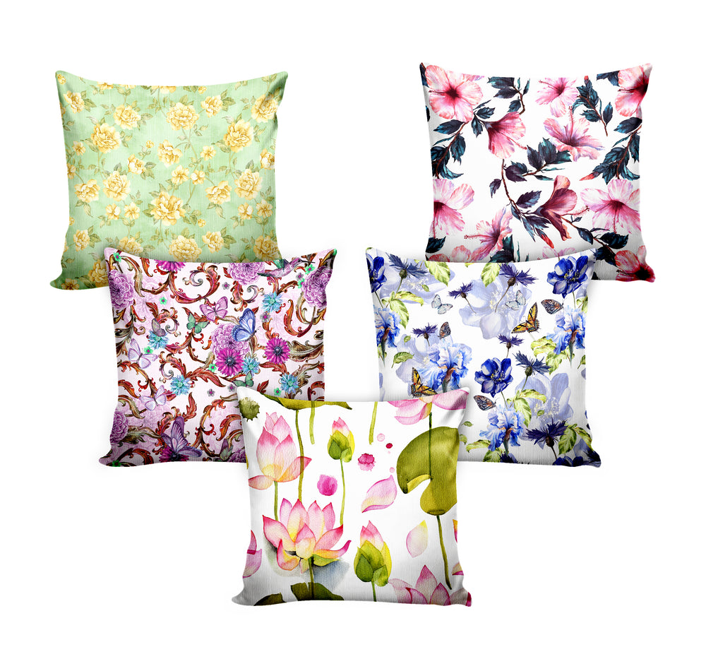 Ultimate Trends Floral Digital Printed Cushion Cover