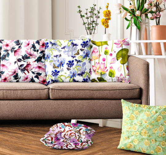 Ultimate Trends Floral Digital Printed Cushion Cover